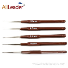 Brown Small Plastic Handle Aluminum Dreadlocks Hook Needles